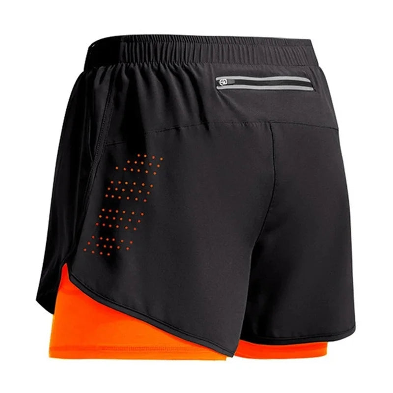 NEW Sport Shorts Men Sportswear 2 In 1 Short Pants Double-deck Beach Bottoms Summer Gym Fitness Training Jogging Running Shorts Beauty World Shop