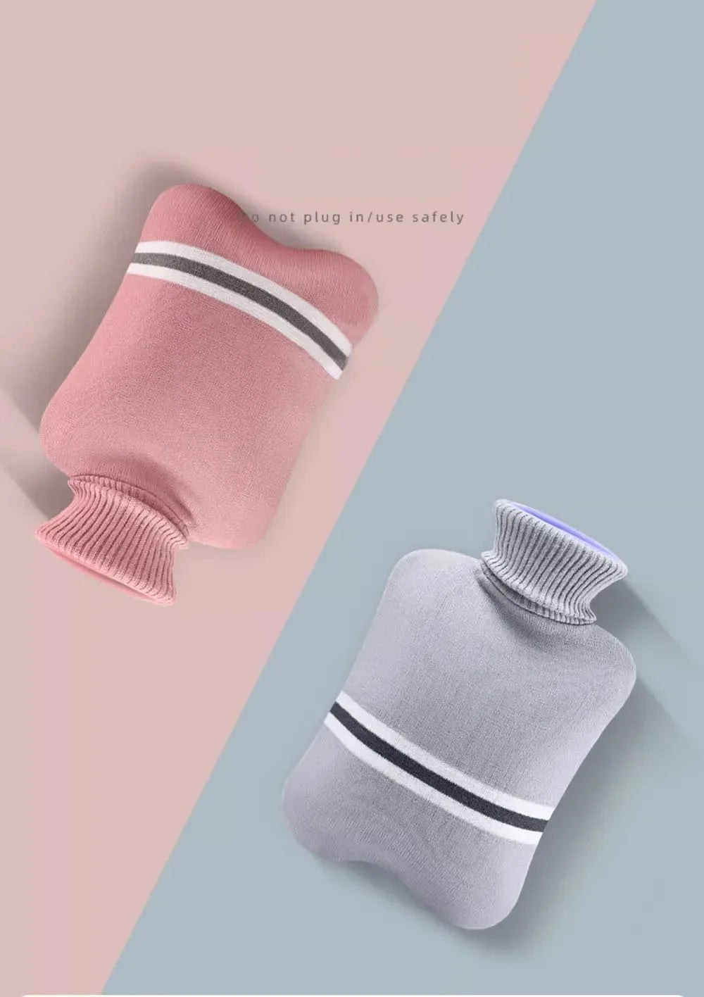 Hot Water Bottle with Knitted Cover Durable 1L/2L Hot Water Bag for Pain Relief Hot Cold Therapy Hand Feet Warmer Women Gifts Beauty World Shop