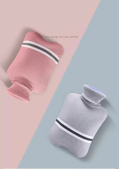 Hot Water Bottle with Knitted Cover Durable 1L/2L Hot Water Bag for Pain Relief Hot Cold Therapy Hand Feet Warmer Women Gifts Beauty World Shop