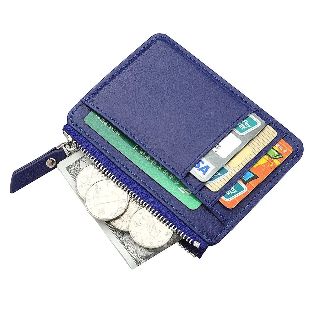 Mini Credit Card Wallet Id Card Holder Men's Small Wallet Thin Sleeve Zipper Short Coin Wallet Beauty World Shop