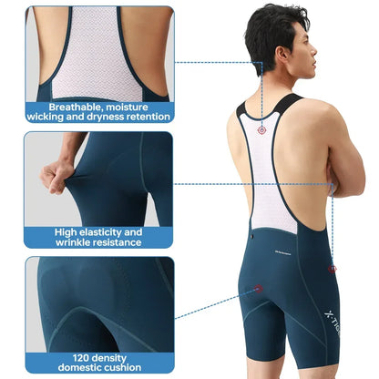 X-TIGER Cycling Bib Pants 120 High Density Cushion Men's Cycling Shorts Road Bike MTB Cycling Pants Sports Fitness Casual Pants Beauty World Shop