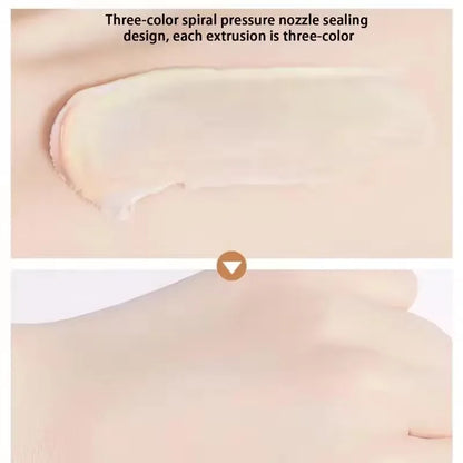 Face Makeup Primer Tri-color Cream Contour Color Isolation Waterproof Makeup Foundation Natural Makeup Base Cream 40g Beauty World Shop