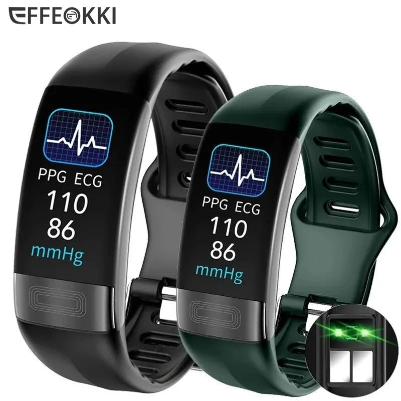 ECG+PPG Smart Wristband Fitness Tracker for Women Men Calorie Blood Pressure Waterproof Sport Smartband Health Smartwatch Beauty World Shop
