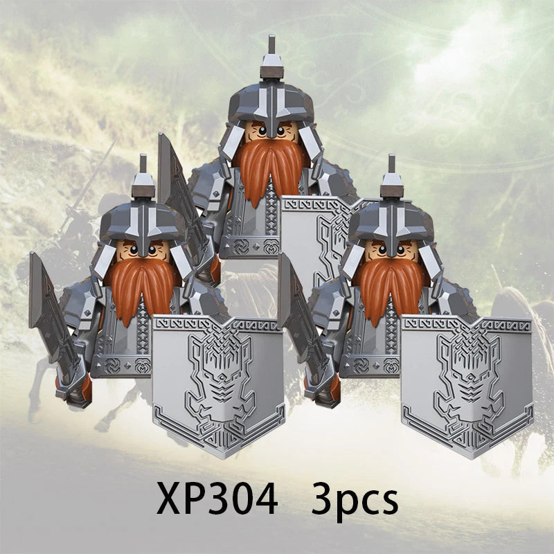 3pcs Lord Rings Elves Orcs Army Dwarf Rohan Mini Action Toy Figures Building Blocks Assembly Toys for Kids Birthday Gift Beauty World Shop