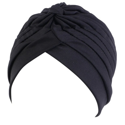 New Knotted Ruffle Turban Ladies Soft Headscarf Casual Streetwear Female Muslim Hijab Indian Hats Cancer Chemo Cap Turbante Beauty World Shop
