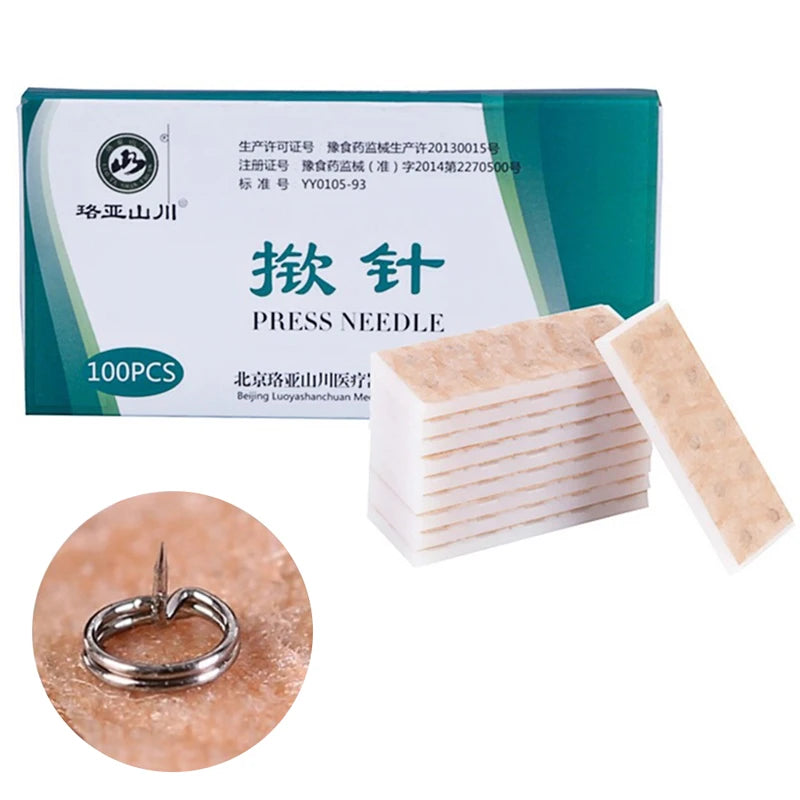 100Pcs/box Multi-Condition Ear Seed Acupressure Kit Disposable Press Needle Ear Seeds Acupuncture Vaccaria Plaster Bean Massagee Beauty World Shop