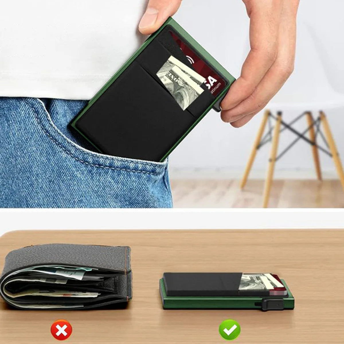 Anti-theft Cards Protectors Card Holder Minimalist Smart Wallet RFID Protection Aluminum Metal Box Cardholder Case Porte Carte Beauty World Shop