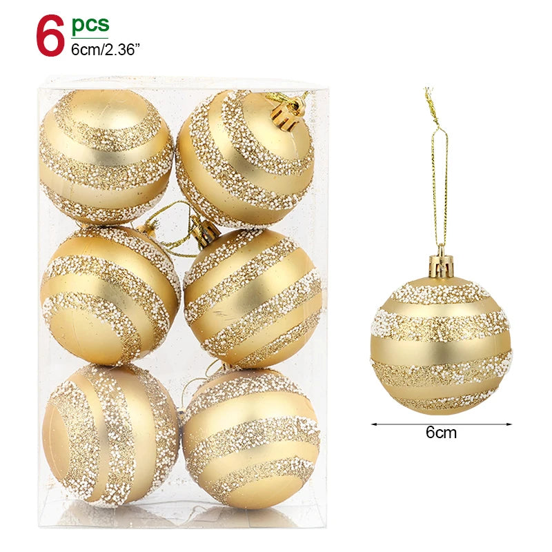 1box Christmas Balls Christmas Tree Ornaments Ball Xmas Hanging Tree Pendants Home Party Decor 2026 New Year Gift Noel Navidad Beauty World Shop