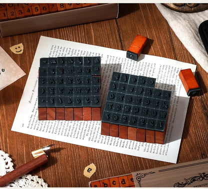 Journal GO 70pcs/set Wooden Rubber Alphabet Letter Number Stamp Set for Card Collage Junk Journal Scrapbooking DIY Standard Seal Beauty World Shop