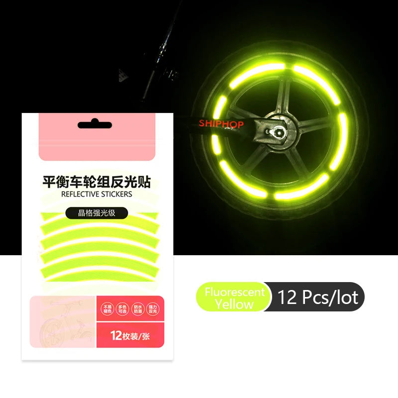 Reflective Tire Sticker Safety Sticker Color Kids Balance Bike Reflective Sticker Wheel Decal Bike Accessories Beauty World Shop
