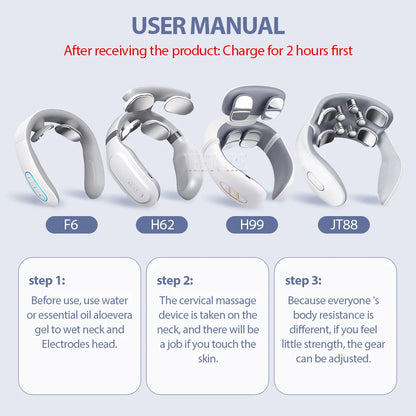 TENS Pulse Back Neck Massage Wireless Smart Sholder Cervical Massager Heating Muscle Punch Beating Health Care Tool