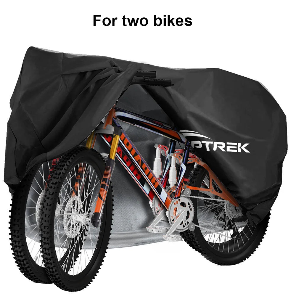 Toptrek Bike Cover 210D Oxford Outdoor Storage Waterproof & Anti-UV Bicycle Cover with Waterproof Membrane for Two Bicycles Beauty World Shop