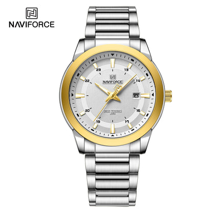 2024 Top Brand NAVIFORCE Mens Watches Stainless Steel Strap Casual Male Quartz Sports Wristwatch Luxury Waterproof Date Clock Beauty World Shop