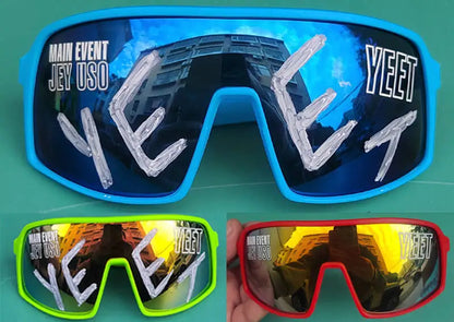 Jey Uso YEET Sunglasses Sports Shades MAIN EVENT Blue Glasses Bloodline USOS RARE Colors Motorcycle Glasses Beauty World Shop
