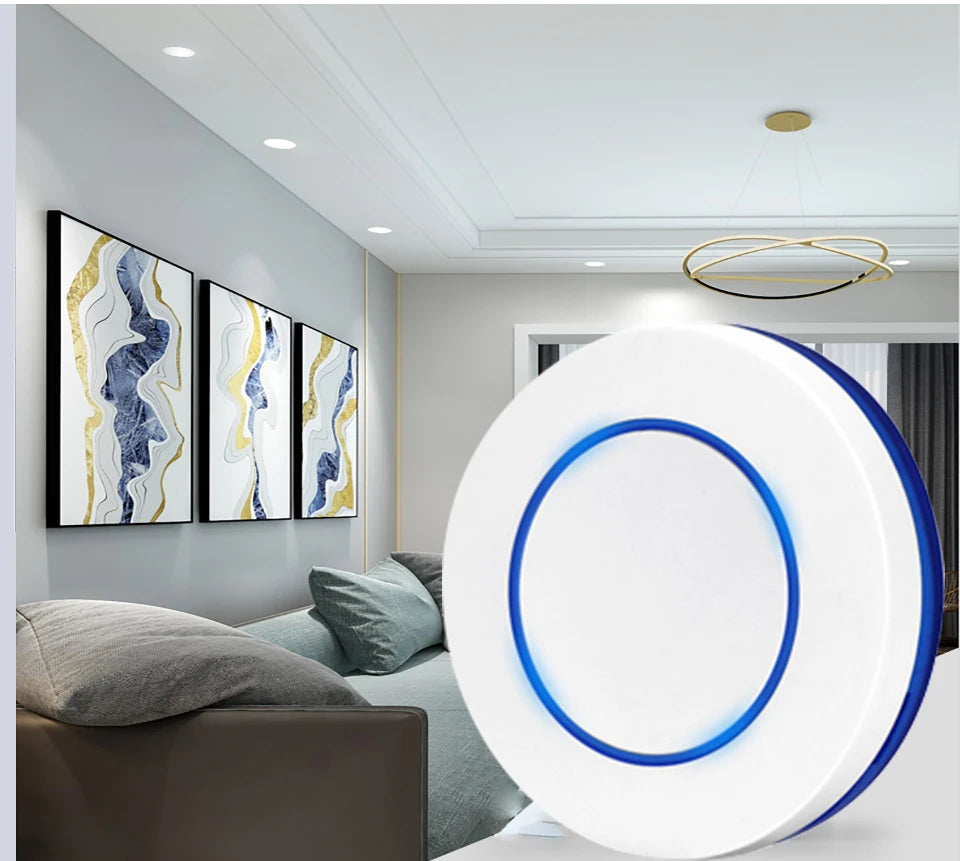 RF 433MHz Wireless Light Switch 220V 110V 10A Relay Controlle Mini Round Button Wall Panel Switch Remote Control For LED Lamp Beauty World Shop