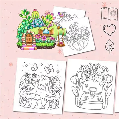 TINY GARDENS Coloring Book for Adults - Bold & Easy Cute Patterns, Relaxing Drawing Gift for Birthday & Party Beauty World Shop