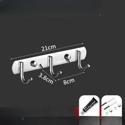 Stainless Steel Hook Hooks Toilet Clothes Hook Kitchen Supplies Hanger Punch-free Hook Rack Beauty World Shop
