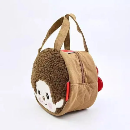 NewJapanese Cartoon Cute Plush Handbag Monchichi Small Items Storage Bag Going Out Hand Bag Coin Purse Birthday Gift for Friends Beauty World Shop