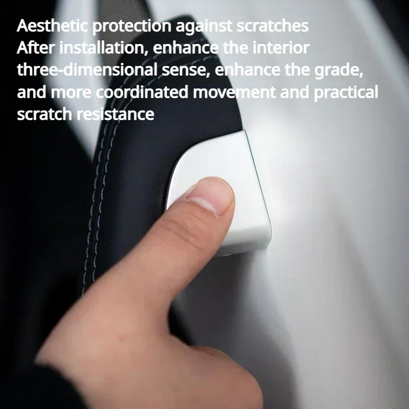 For Tesla Model 3 Highland Model Y Juniper/Launch 2025 Car Open Door Button Stickers 4X Handle Cover Interior Protection Trim Beauty World Shop