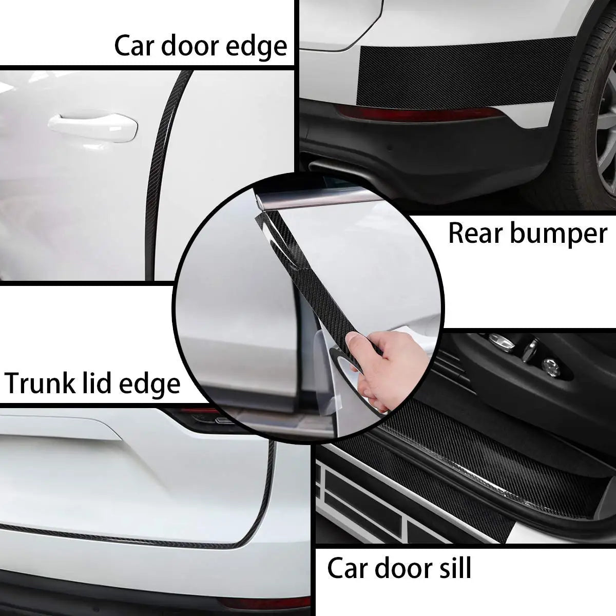 1-10m Nano Carbon Fiber Car 3D Tape Sticker Door Mirror Paste Protector Strip DIY Protection Protective Film Waterproof Adhesive Beauty World Shop