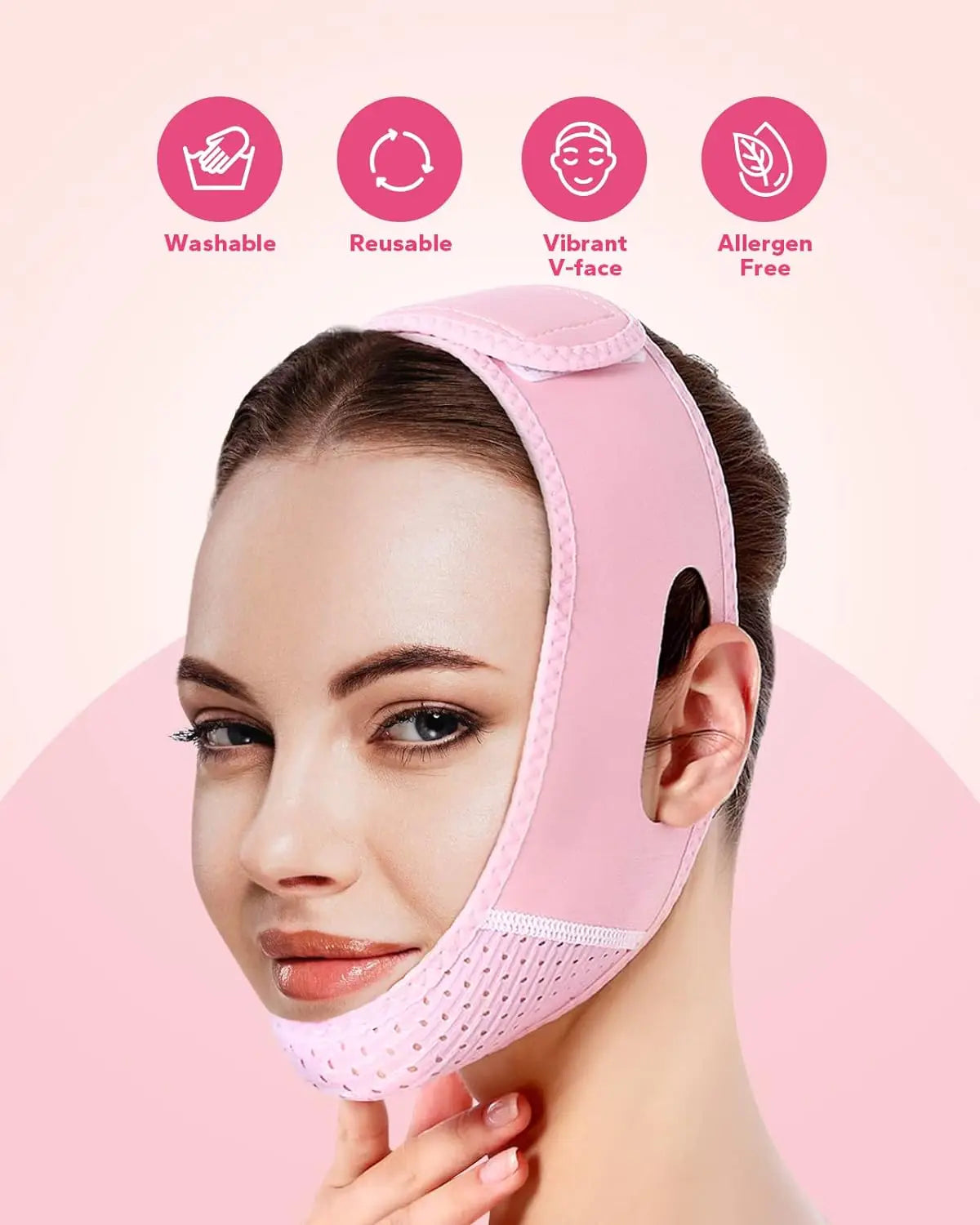 Reusable Face Strap, V Line Mask, Double Chin Reducer, Chin Up Patch, Chin Strap, V Shaped Belt, V Shaped Face Mask for Sagging Beauty World Shop