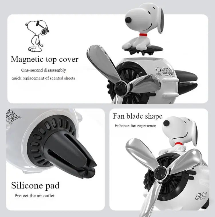Snoopy Air Freshener Flying Propeller Pilot Series Car Accessories Anime Figures Aromatherapy Fragrance Diffuser Car Decor Gifts Beauty World Shop