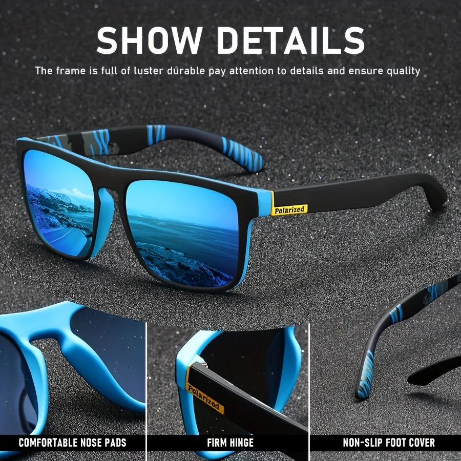 Fashion Vintage Square Polarized Sunglasses Men Women Driving Fishing Luxury Brand Designer Sun Glasses Driver's Eyewear UV400 Beauty World Shop