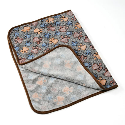 Warm Pet Cat Blanket Autumn Winter Cozy Thicken Fleece Kitten Footprint Bed Mat for Small Medium Big Cats Dog Chihuahua Supplies Beauty World Shop