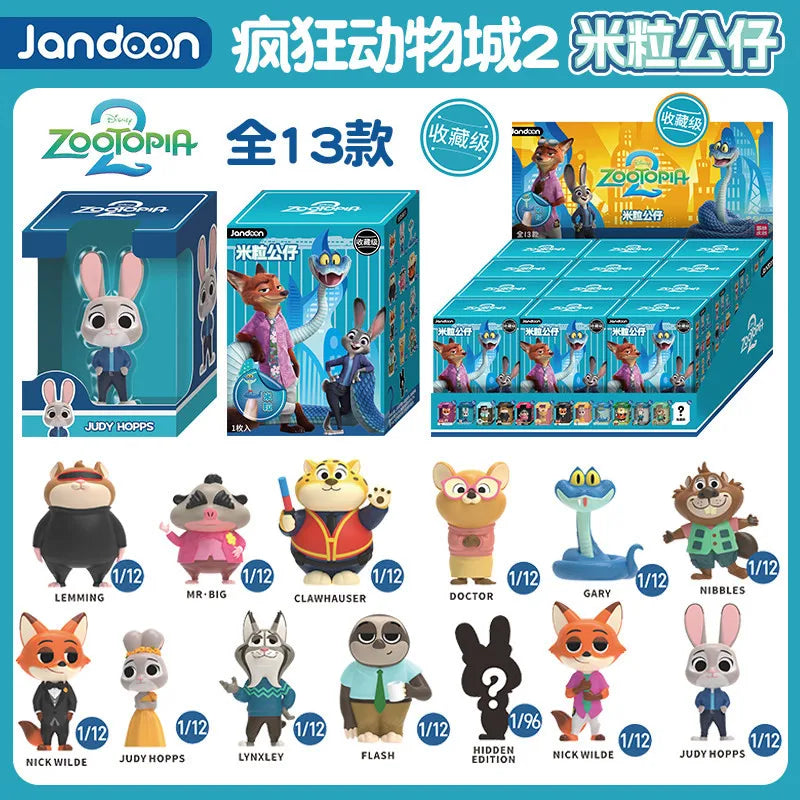 JANDOOM Disney Zootopia Judy Hopps Nick Wilde Bogo Clawhauser Anime Figur Model Rice Grain Doll Blind Box Toys Birthday Gifts Beauty World Shop