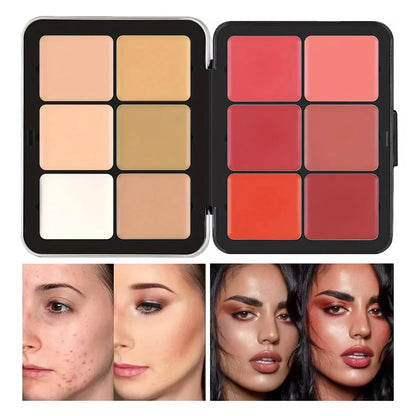 12-color iron box concealer blush cream matte highlight contour makeup all-in-one palette Beauty World Shop