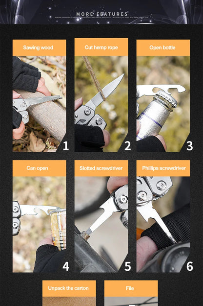 Folding Multi-tool Pocket Knife Pliers Mini Portable Fold Outdoor Hunting Survival Rescue Tactical Multipurpose Repair Tool Beauty World Shop