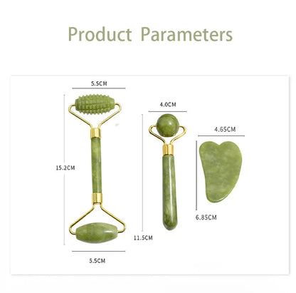 Natural Jade Roller Face Gua Sha, Natural Stone, Body Neck Massager, Acupoint, Eye Care Spa Massage Tools Massage Visage Lifting Beauty World Shop
