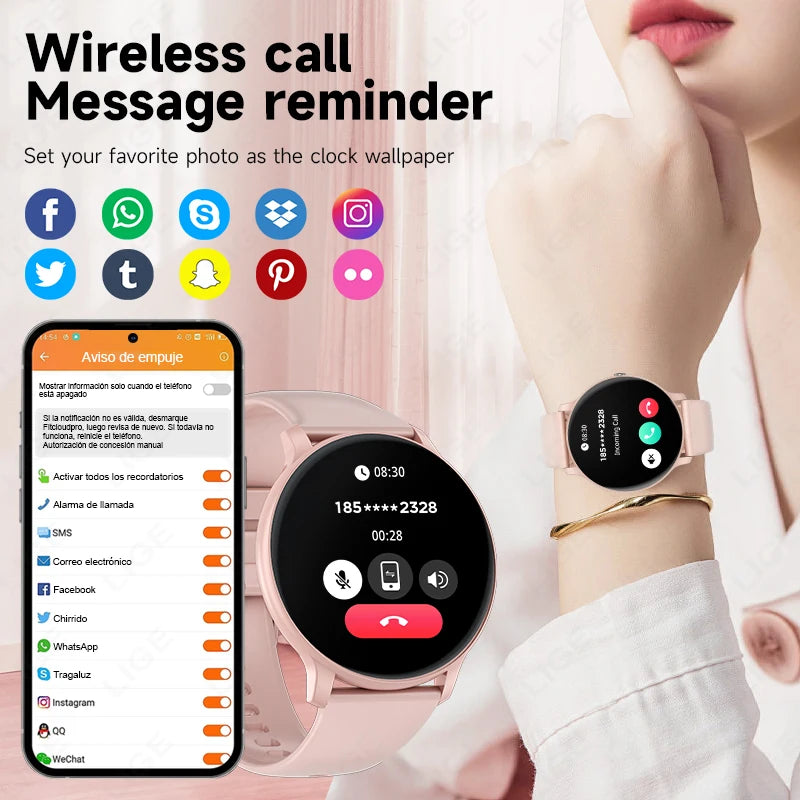 2025 New Smart Watch Women Men Bluetooth Call Sports Fitness Watches Heart Rate Health Monitor Smartwatch Ladies For Android iOS