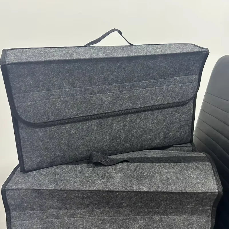 Gray Black Anti Slip Car Trunk Organizer Bag Multi Compartment Soft Felt Storage Box for Boot Tools & Auto Accessories Beauty World Shop
