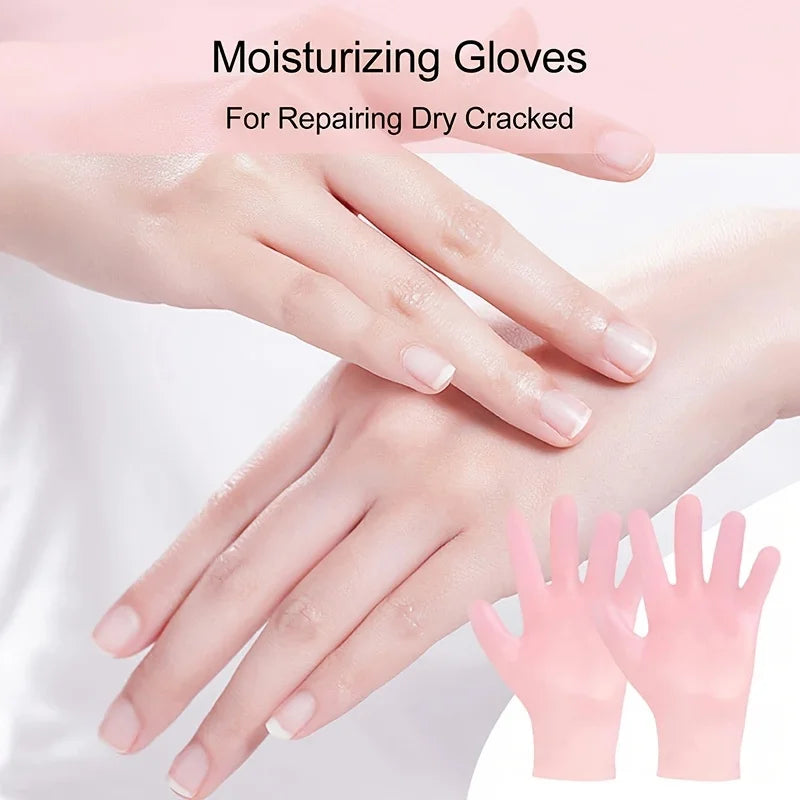 2-Pack Silicone Moisturizing Gloves Exfoliate to Prevent Dry Hands and Leave Hands Smooth and Soft Hand Care Tool Beauty World Shop
