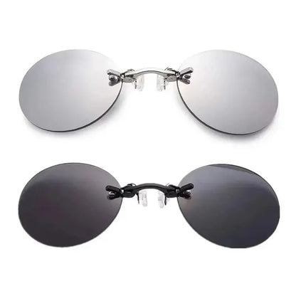  VIEWRING1-2PCS Clip On Nose Glasses Round Rimless Matrix Morpheus Sunglasses Mini Frameless Vintage Men Eyeglasses Beauty World Shop