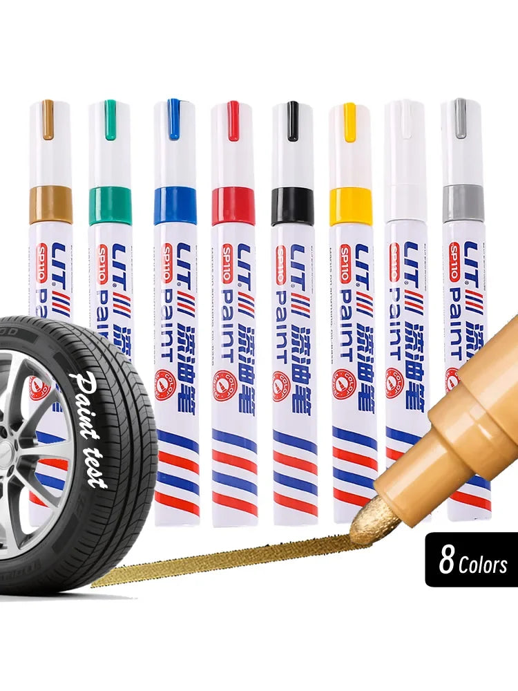 3mm 10p Colorful 8 Colors Permanent Paint Marker Waterproof White Markers tire tread rubber fabric Paint metal Paint Marker Pens Beauty World Shop