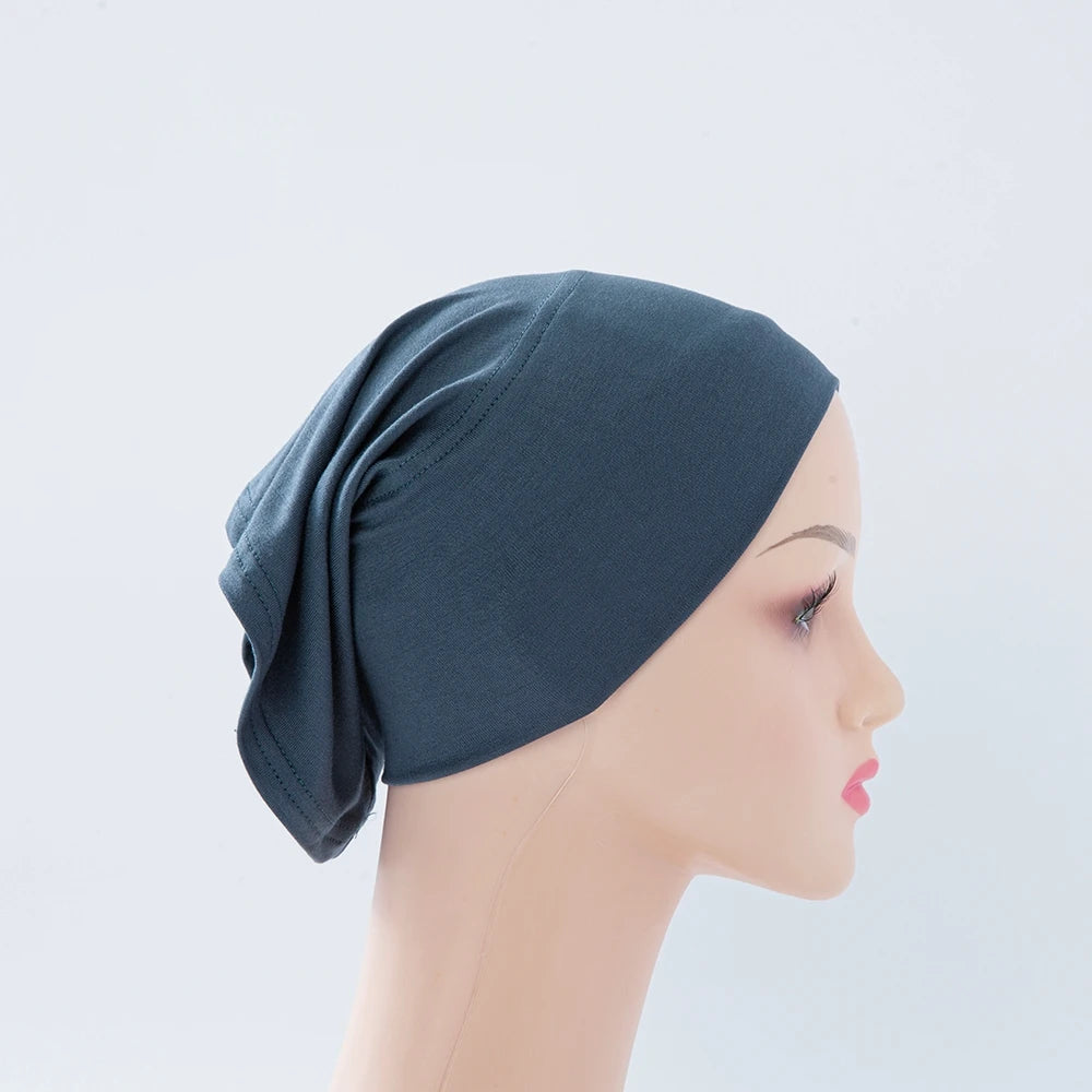 56colors Fashion Women Inner Hijab Tube Muslim Cap Bonnet Plain Islamic Underscarf Bamboo Jersey Undercaps Beauty World Shop