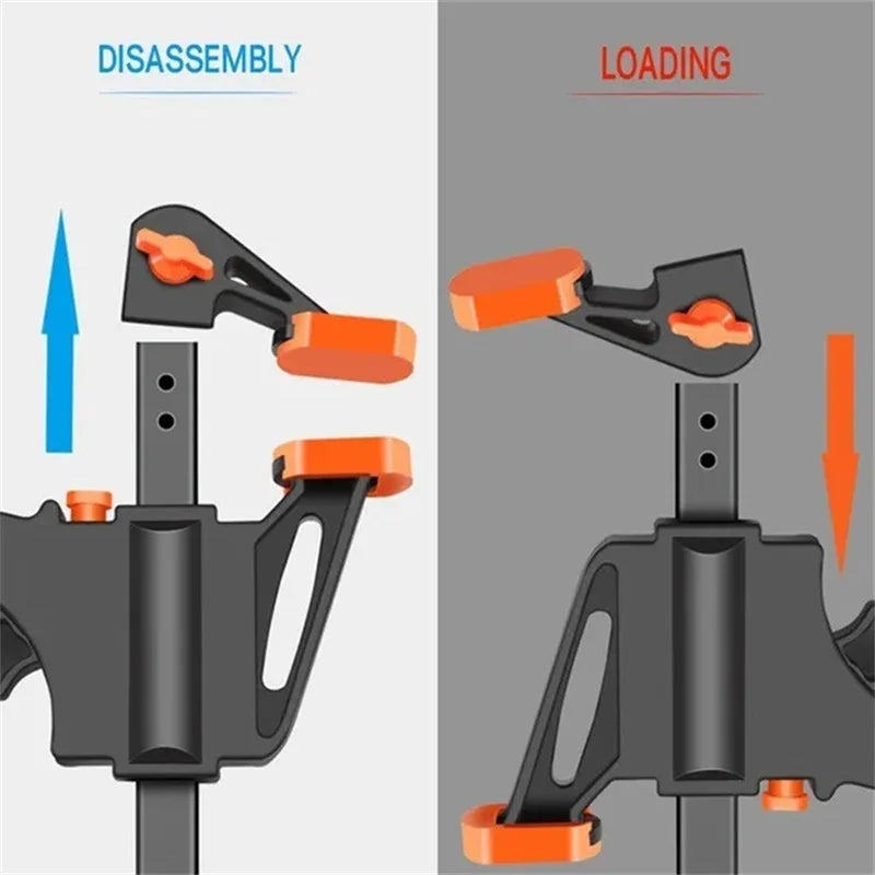 Woodworking Clamp F Hard Quick Release Ratchet Speed Squeeze Clip Kit Long Carpenter Set Nylon Gadget Work Bar Hand Tool 4inch Beauty World Shop