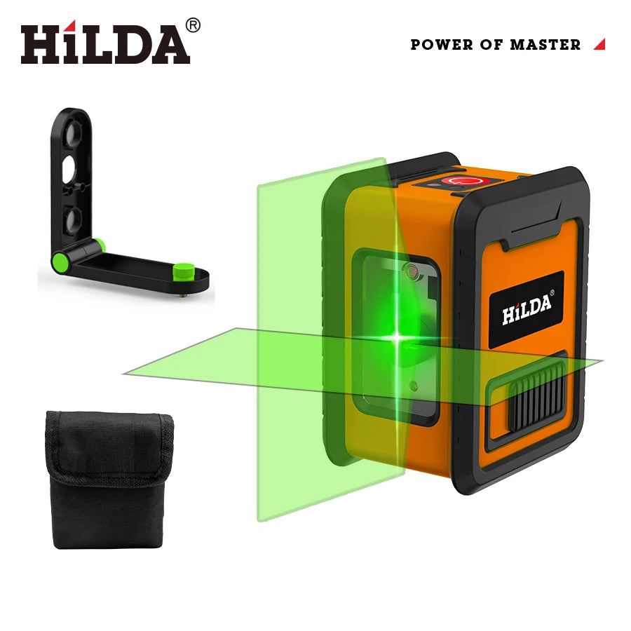 HILDA Laser Level Meter 2-Line Cross Green Level Laser Horizontal & Vertical Nivel Laser Self-Leveling лазерный уровень Men Gift Beauty World Shop