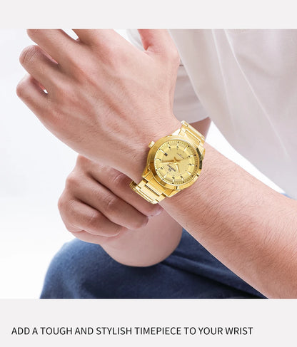 2024 Top Brand NAVIFORCE Mens Watches Stainless Steel Strap Casual Male Quartz Sports Wristwatch Luxury Waterproof Date Clock Beauty World Shop