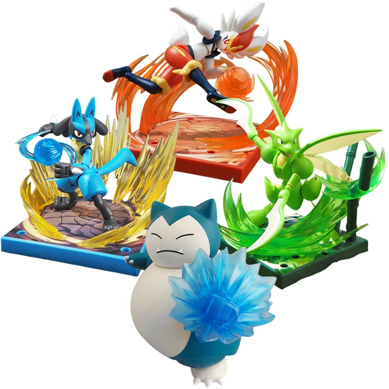 Blokees Pokemon Adventure Prologue Snorlax Cinderace Scyther Lucario Monster Action Figure Model Assembling Toys Birthday Gifts Beauty World Shop