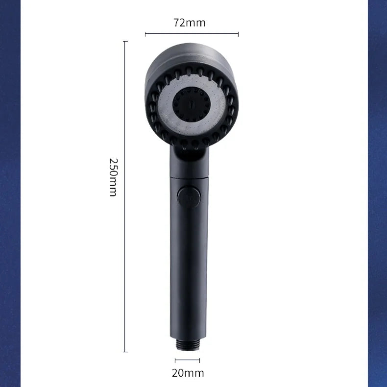 High Pressurized Filter Shower Head 3-mode Adjustable Spray with Massage Brush Rain Faucet Bathroom Accessories Beauty World Shop