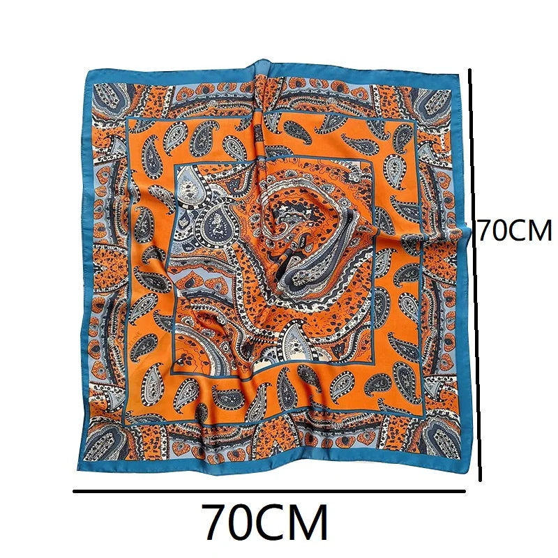 Luxury Silk Scarf Neckerchief Women's Silk Square Scarf Purse Scarf for Women Designer Silk Headscarf SJ01 Beauty World Shop