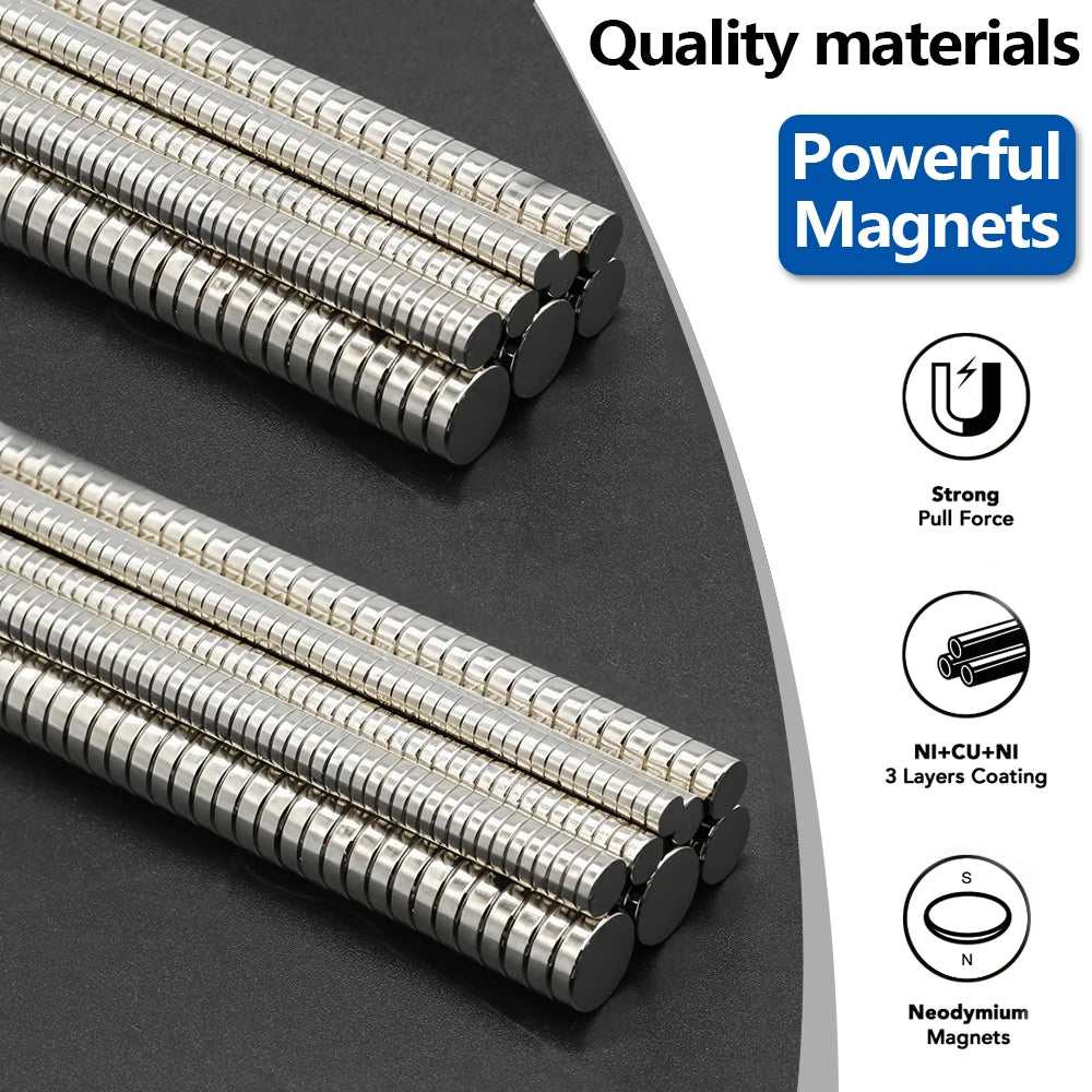 Powerful Neodymium Magnet N35 NdfeB Permanent Magnetic imanes Round Super Strong Fridge Magnets DIY 2/4/5/6/8/10x2/3mm Beauty World Shop