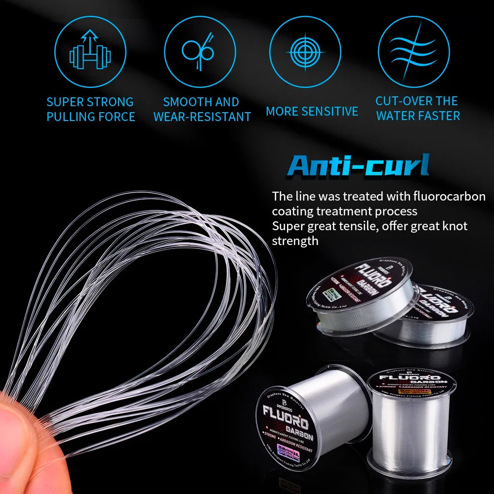 PROBEROS 100M Fluorocarbon Coating Fishing Line 2.2LB-29.3LB Carbon Fiber Monofilament Leader Line Carp Fishing Sinking Line Beauty World Shop