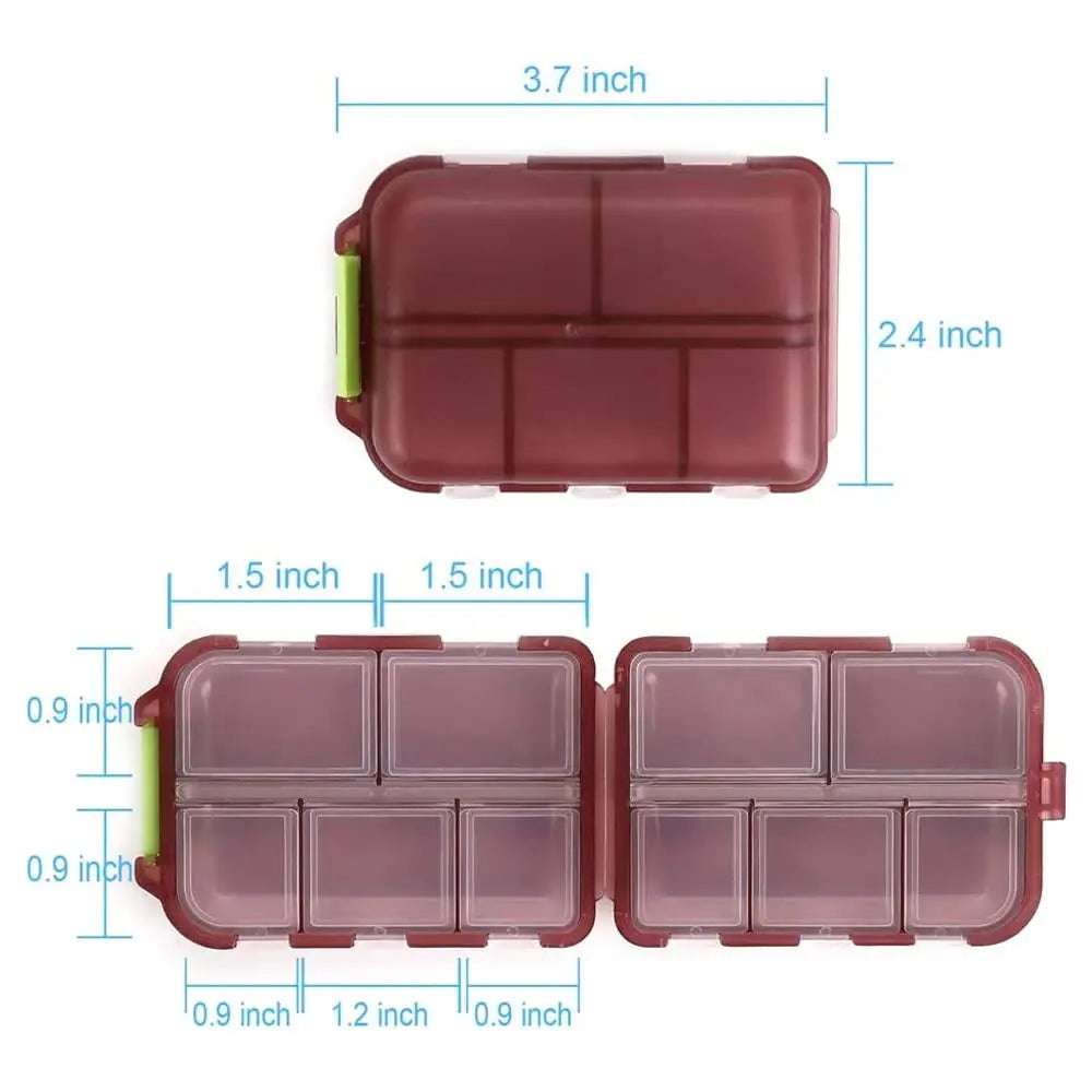 10 Grids Pill Case, Portable Small Weekly Travel Pill Organizer, Portable Pocket Pill Box Pill Container Beauty World Shop