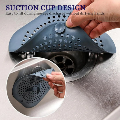 Shower Drain Hair Catcher Drain Cover Bathroom Tub with Suction Cup 5.9 Inches Silicone Sink Strainer Suit for Bathtub, Kitchen Beauty Trend Shop