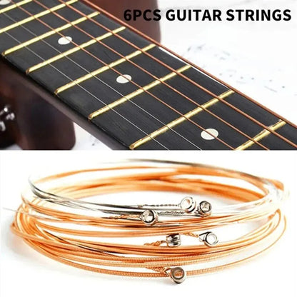 1 SET 6 Pieces Copper Guitar Strings 1-6 for Classical Classic Steel Wire Classic Acoustic Folk Guitar Parts Accessories Beauty World Shop
