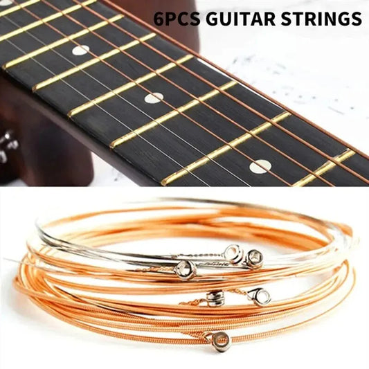 1 SET 6 Pieces Copper Guitar Strings 1-6 for Classical Classic Steel Wire Classic Acoustic Folk Guitar Parts Accessories Beauty World Shop